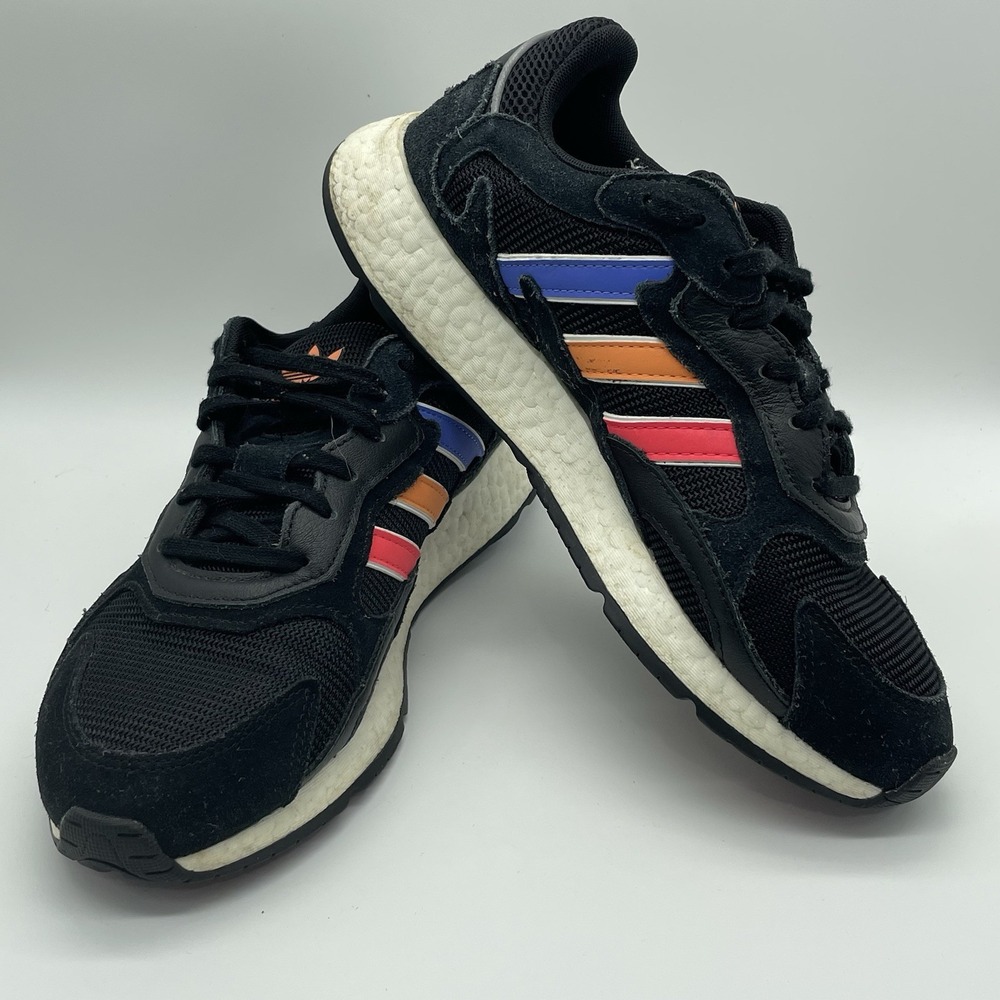 Adidas Shoes Mens Sz 9 Tresc Run Boost EF0768‎ Black Suede Trainers Sneakers